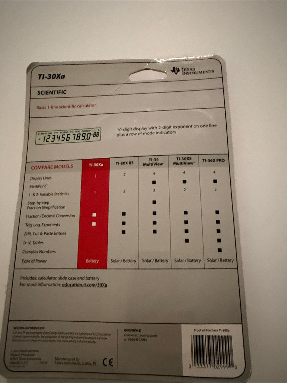 Texas Instruments TI-30Xa - Picture 2 of 2